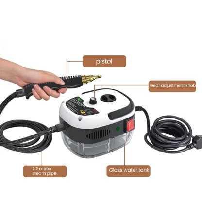 Nettoyeur à vapeur de 900 ml avec stérilisation à haute température pour climatisation – Image 4