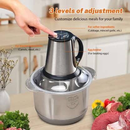 Hachoir à viande électrique 5L en acier inoxydable – Image 2