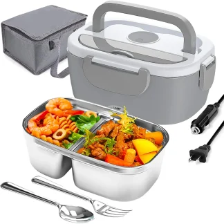 Boîte à lunch électrique portable chauffante 80w en acier inoxydable