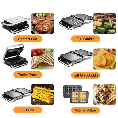BioloMix 2000W Grill à Contact électrique Grill numérique et presse à Panini – Image 4