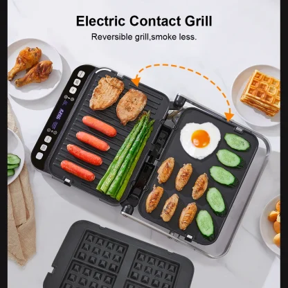 BioloMix 2000W Grill à Contact électrique Grill numérique et presse à Panini – Image 9