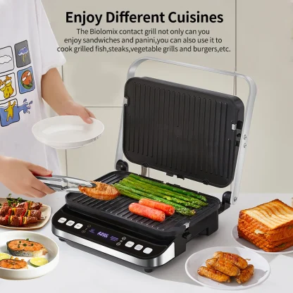 BioloMix 2000W Grill à Contact électrique Grill numérique et presse à Panini – Image 14