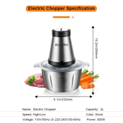 BioloMix-Hachoir à viande électrique en acier inoxydable – Image 25