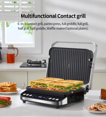 BioloMix 2000W Grill à Contact électrique Grill numérique et presse à Panini – Image 17
