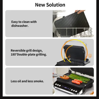 BioloMix 2000W Grill à Contact électrique Grill numérique et presse à Panini – Image 12