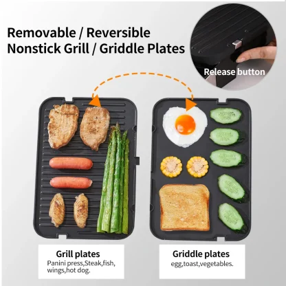 BioloMix 2000W Grill à Contact électrique Grill numérique et presse à Panini – Image 16